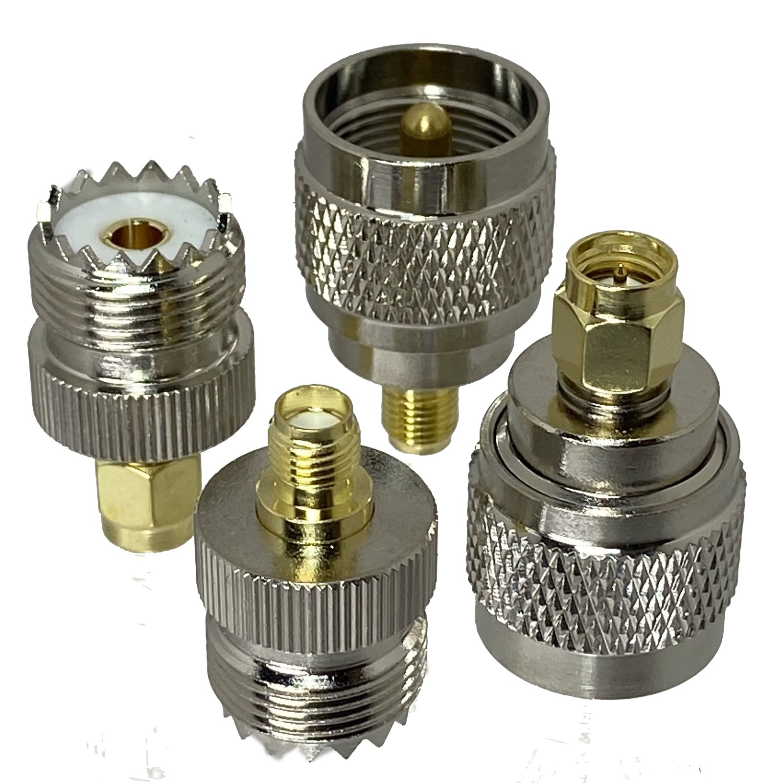 SMA to PL259 SO239 UHF VHF Crimp Coax Adapter Connector for CB Radio/Handheld Ham Radio Antenna/Walkie Talkie/Amateur Radio