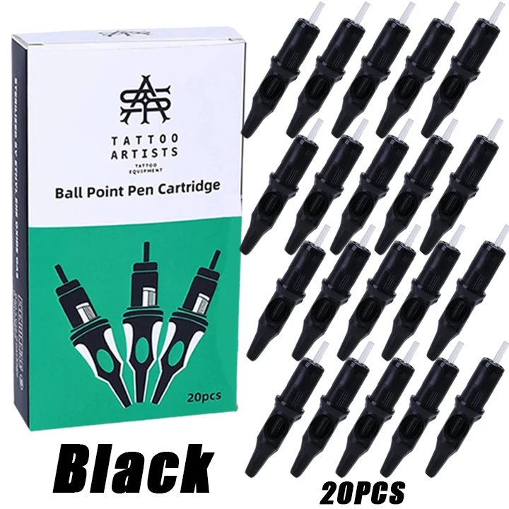20pcs YILONG Tattoo Cartridge Needles Ballpoint 5 Colors Practice Drawing for Motor PMU Tattoo Pen Grip Cartridge Needles