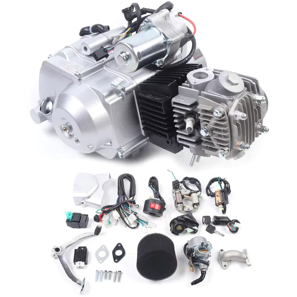 125cc 4 Stroke Engine Motor Kit Semi Auto Electric Start 3+1 Reverse For Buggy Quad Bike ATV Go Kart 4 Wheeler