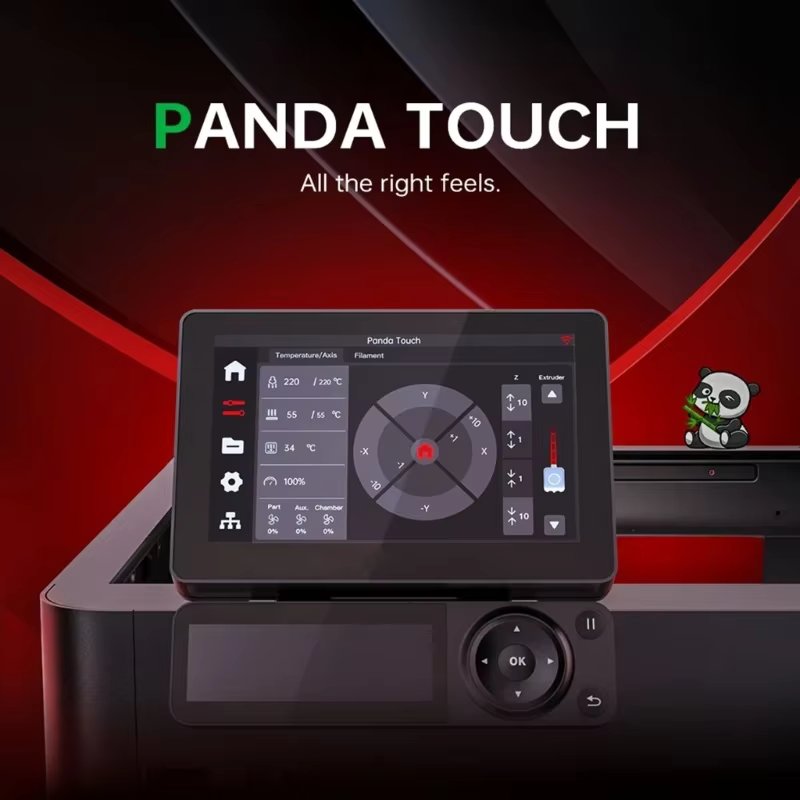 Panda Touch for Bambu Lab P1S 3D Printers Upgrade Screen Display Improves Printing Efficiency