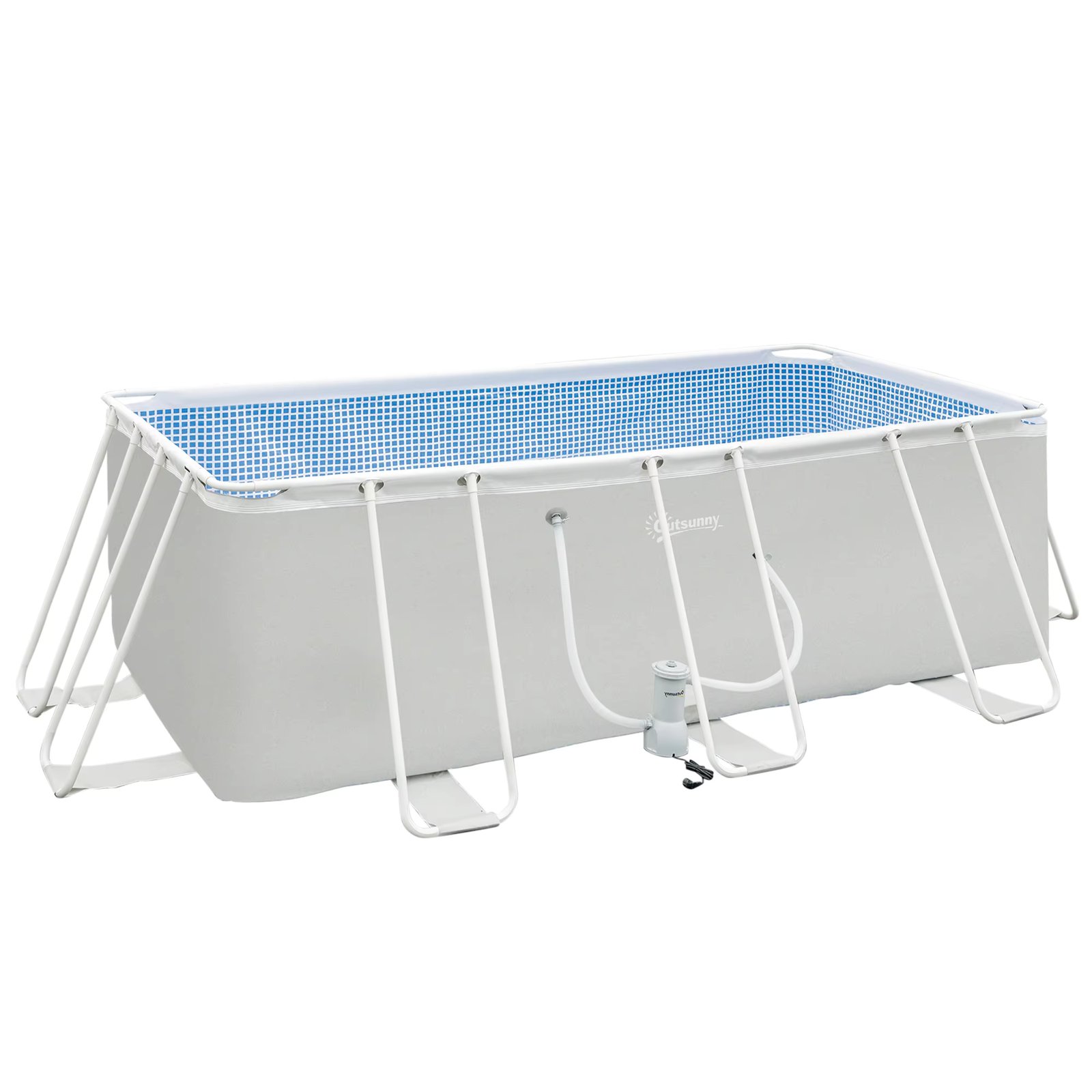 Outsunny removable pool Tubular 440x240x122 cm outside Rectangular pool steel frame