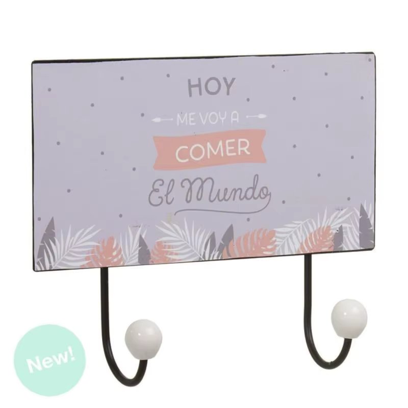 Wall hangers coat rack 2 gachos leaves "Today I'm going to eat the world" 957054