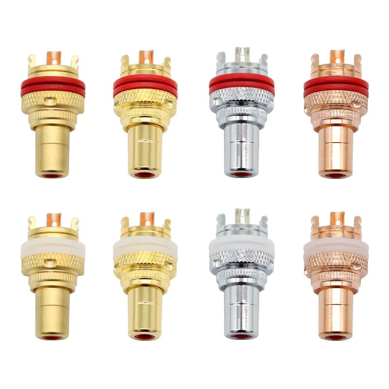 Gold-plated Copper RCA Jack Plug HIFI Terminals Banana Plug High-end CMC Female Socket Adapter AV Audio Terminal Phono Connector