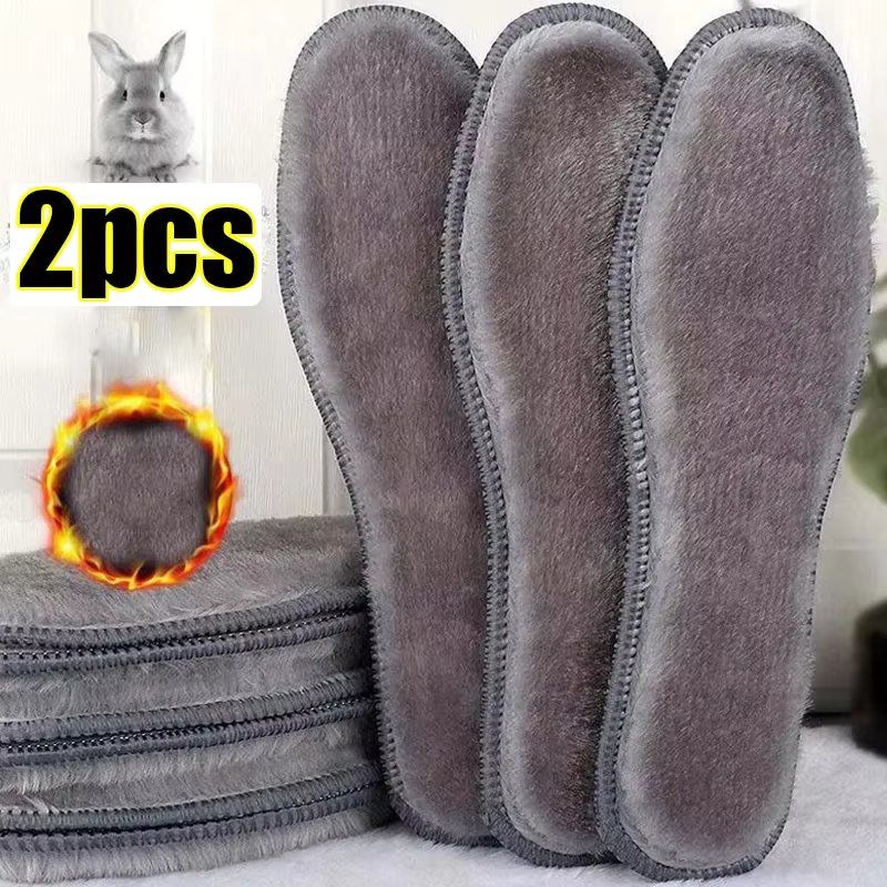 Thermal Felt Insoles Thicken Warm Heated Insoles for Men Women Winter Shoes Breathable Snow Boots Imitation Rabbit Shoe Pads