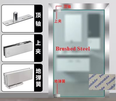 1Set Digging Free Floor Spring Pivot Door Closer Upper Patch Fitting Kit For Single Glass Door Rose Gold Matte Black