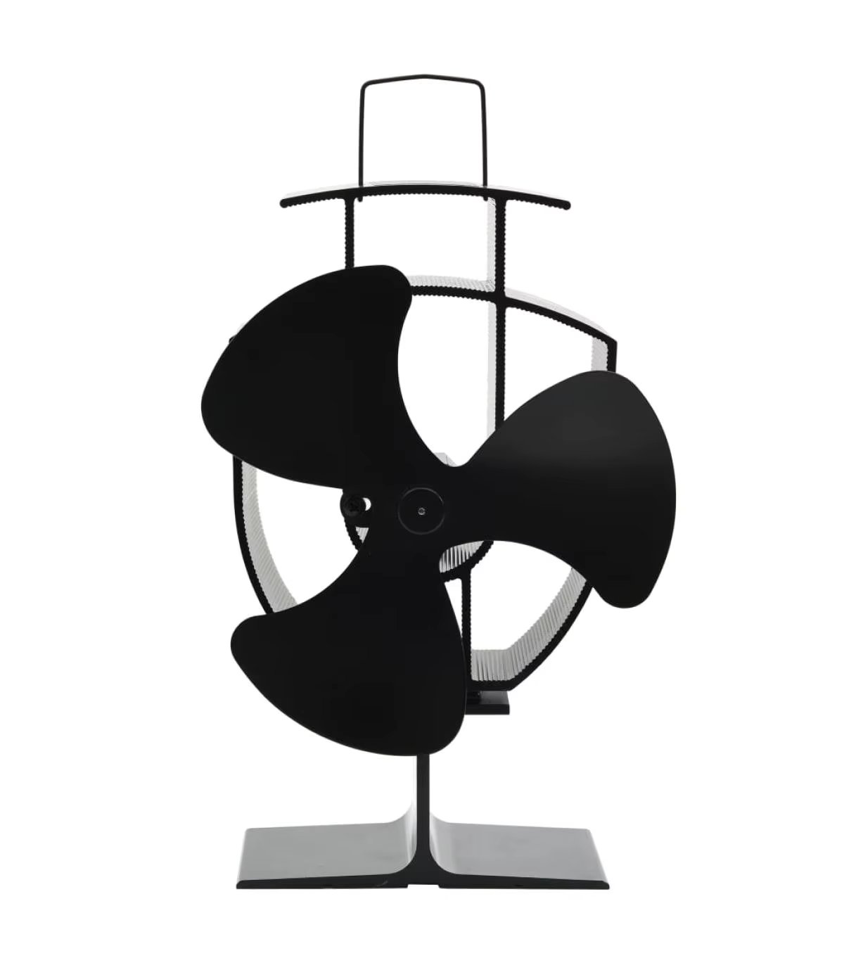 Fans for fireplaces heat-powered stove Fan 3 blades Black