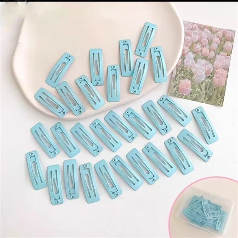 30Pcs/Set Children Hair Accessories Basic BB Hair Clip Mini Small 3cm Rectangular Hairpin Baby Side Head Barrette Girls Headwear