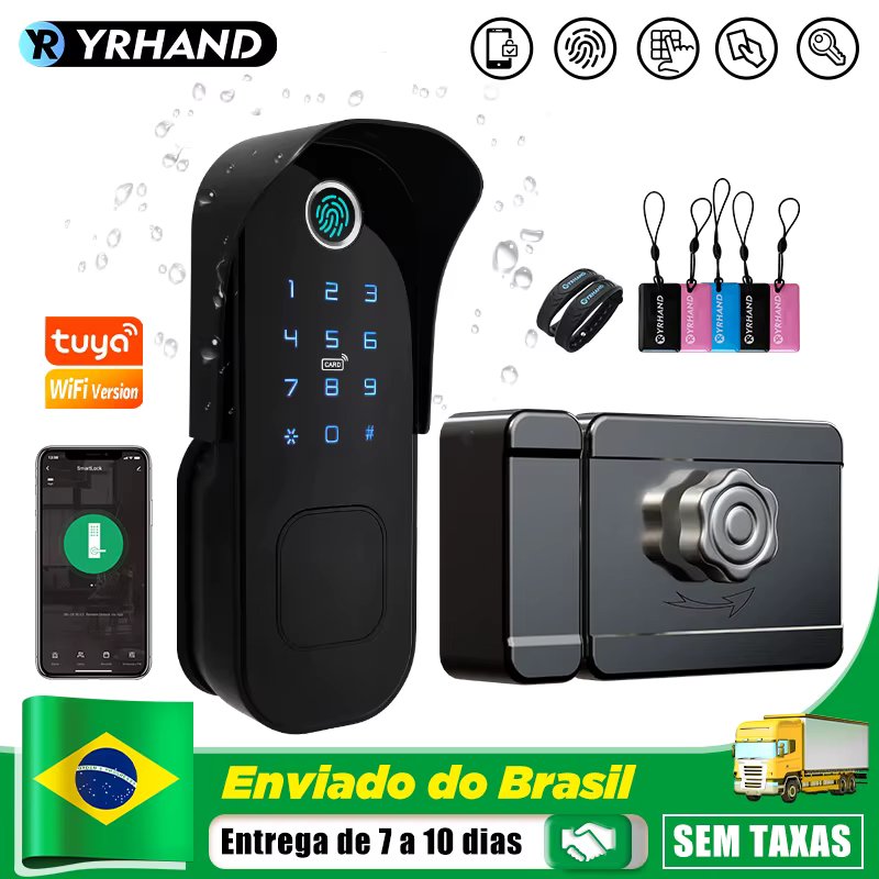 YRHAND Do Brasil R5 Tuya Smart lock fechadura eletronico digital Waterproof Wifi Fingerprint Lock Electronic Door Lock For Home