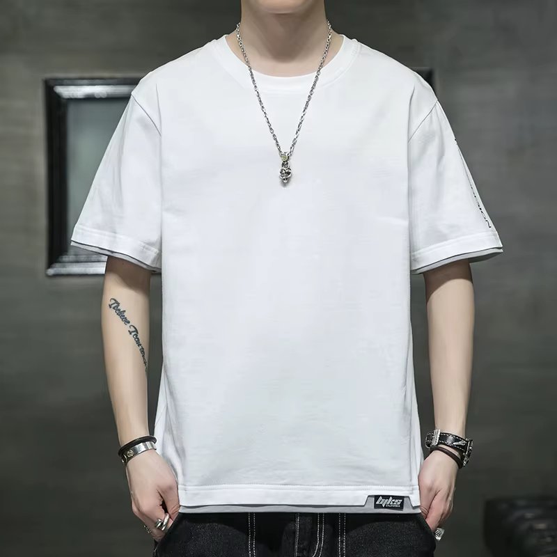 Newest Solid Color 100% Cotton Men T Shirt Hip-Hop Cotton T-shirt O-neck Summer Male Causal Tshirts Fashion Loose Tees YBRDT102