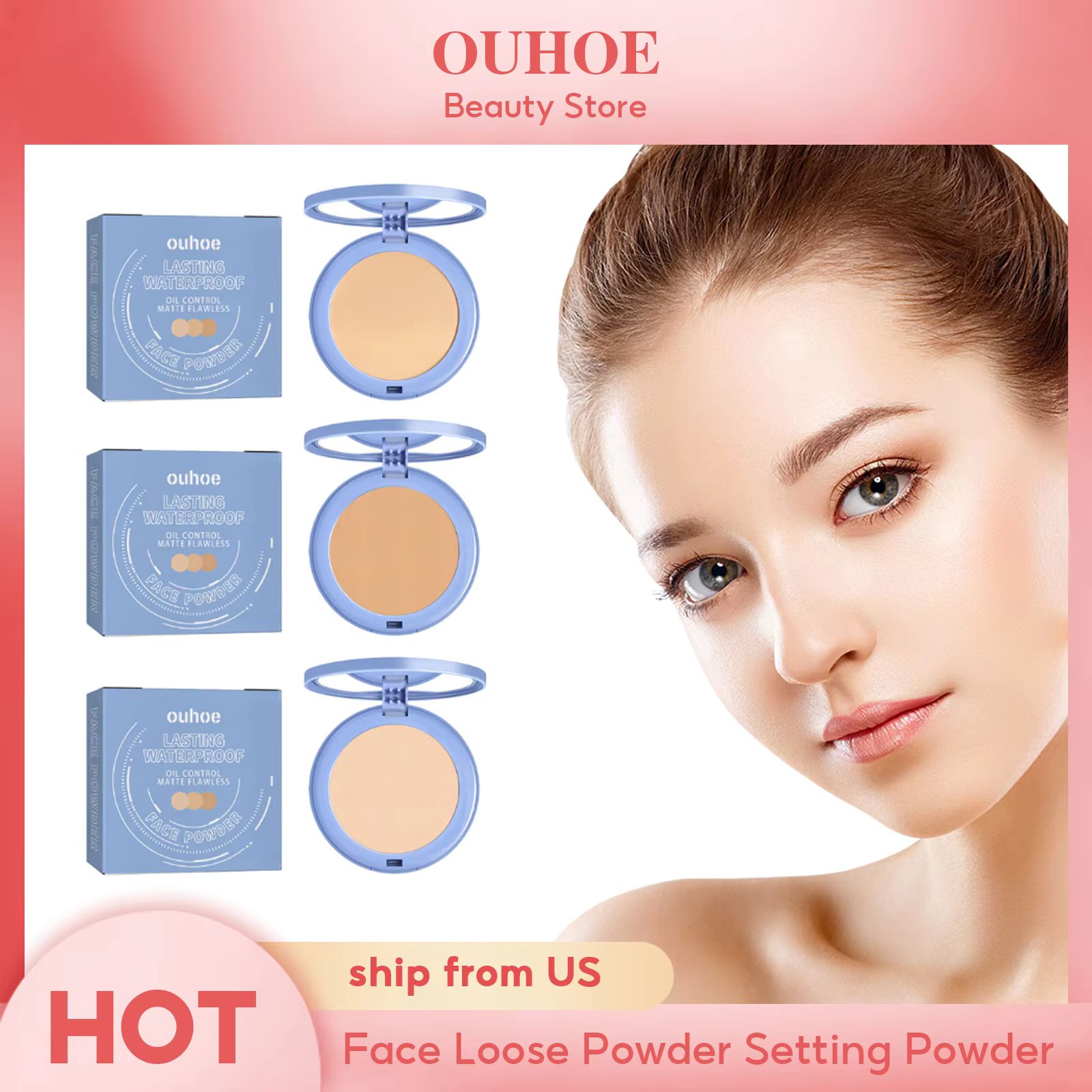 Face Loose Powder Foundation 3 Colors Matte Flawles Oil Control Long Lasting Waterproof Makeup Facial Best Setting Powder