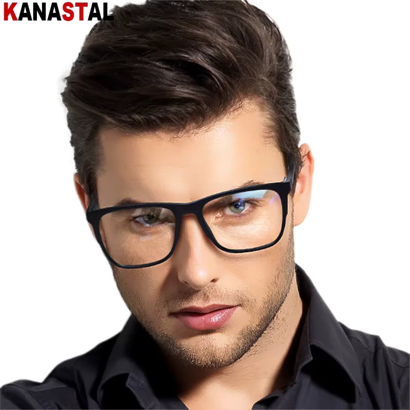 Men Blue Light Blocking Glasses Retro Male Computer TR90 Sqaure Eyeglasses Frame Anti Fatigue Prescription Eyewear
