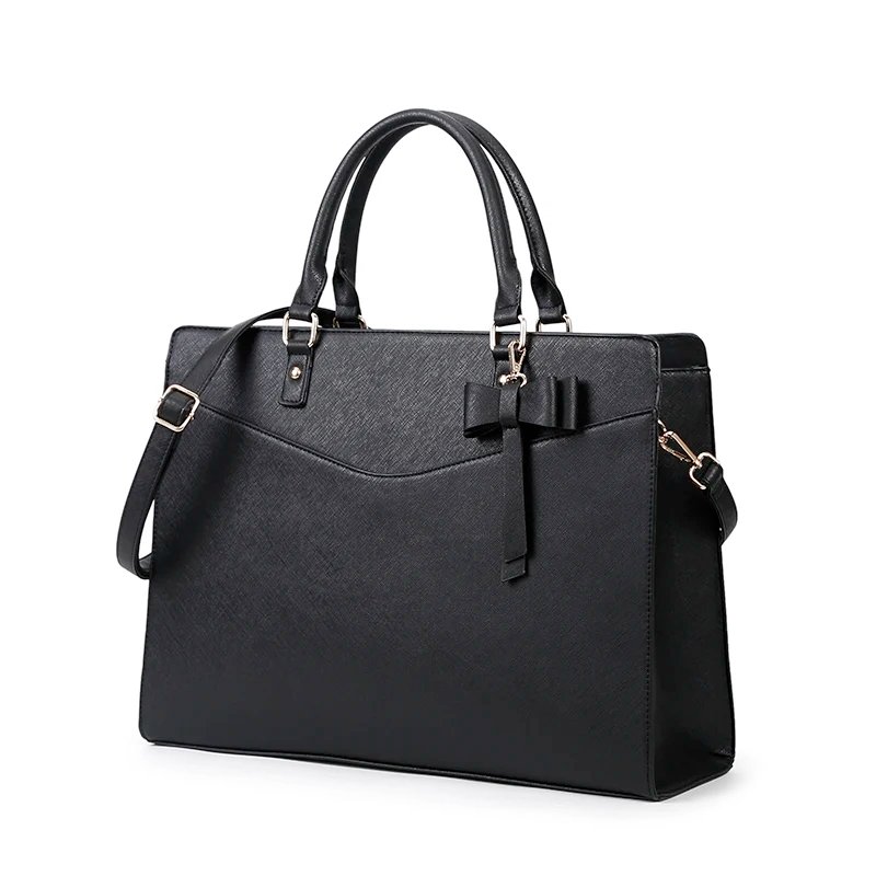 Fashion Women's PU Leather Briefcase For 13.3" 14.1 Inch Laptop Handbag Girls Shoulder Bags Woman Work Office Leather Handbags
