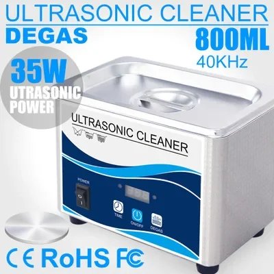 800ml Household Digital Ultrasonic Cleaner 60W Stainless Steel Bath 110V 220V Degas Ultrasound Washing for Watches Jewelry