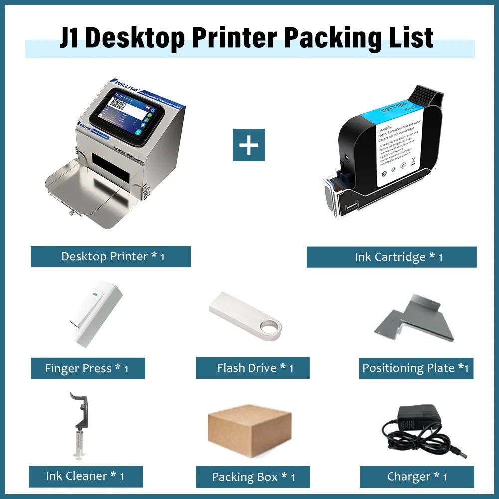 Willita 12.7mm Static Desktop Inkjet Printer Expiry Date Batch Number Barcode Qr Code Tabletop Automatic Coding Printing Machine