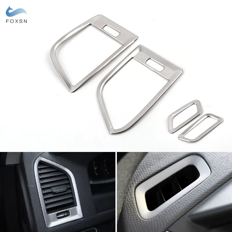 For Volvo XC60 2009-2017 only LHD Stainless Steel Dashboard Panel Side Air Condition Vent Outlet Cover Trim Inner Sticker Decal