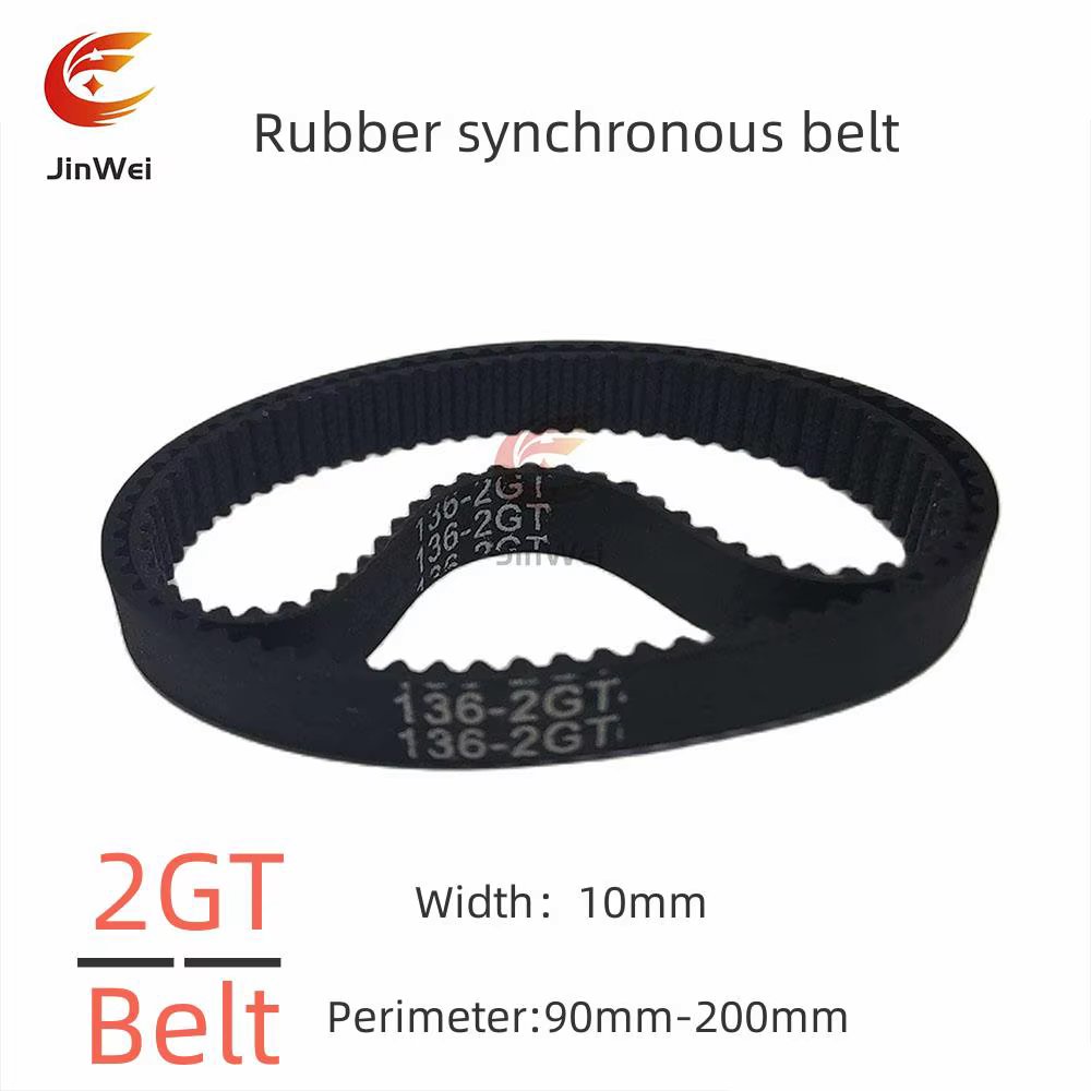 2GT GT2 Width:10mm  High-Quality Rubber Closed-Loop Timing Belt, Belt Circumference 90mm-200mm, Used For 3D Printers