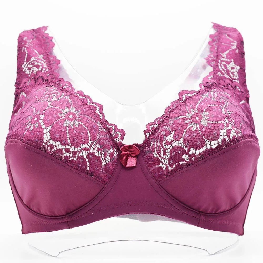 Women Lingerie Plus Size Bras Gorgeous Floral Lace Bra Unlined Underwire Sexy Brassiere Perspective Female Tops Underwear