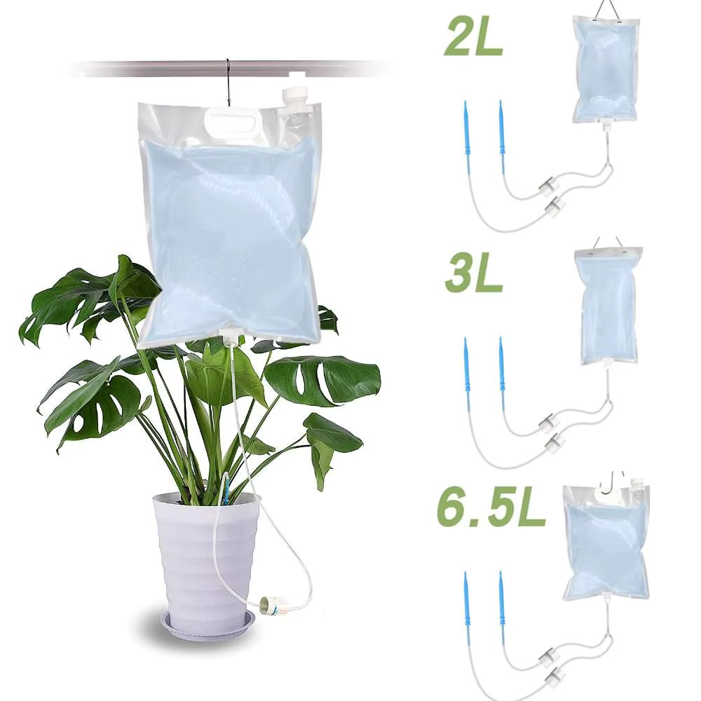 2/3/6.5L Automatic Plant Irrigation Bag Watering Bag Adjustable Garden Pots Drip Needle Device Garden Watering Water Bag