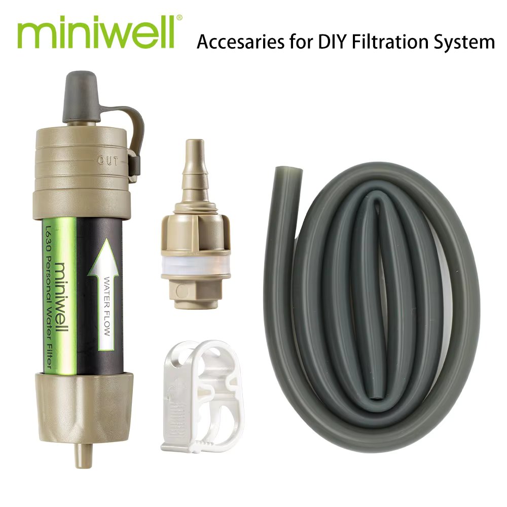 Miniwell Portable Camping Water Filter System with 2000 Liters Filtration Capacity for Outdoor Emergency Survival Tool