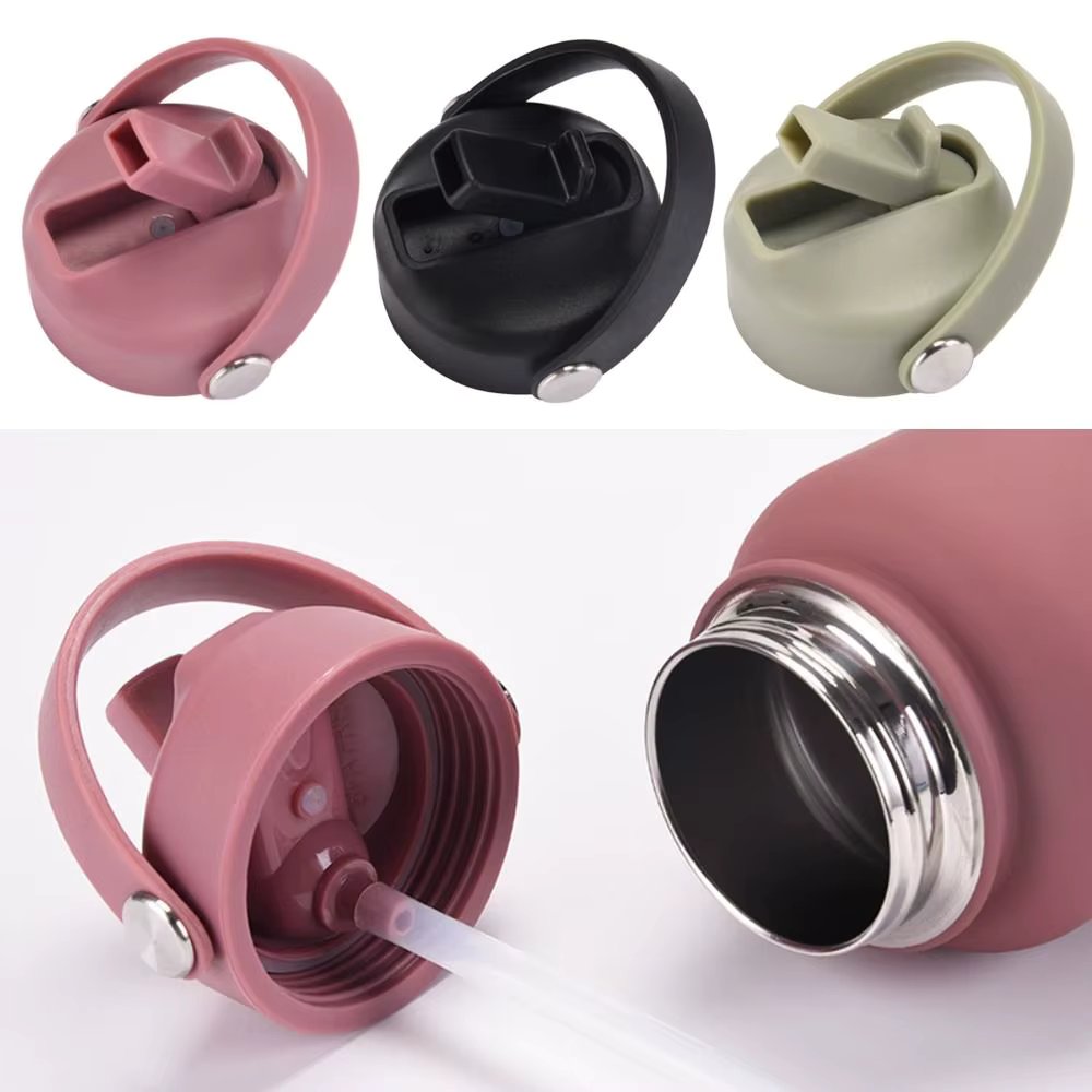 Replace Straw Flip Lid Cap 1000ml Wide Mouth Water Bottle Cup Lid Stainless Steel Vacuum Flask Universal