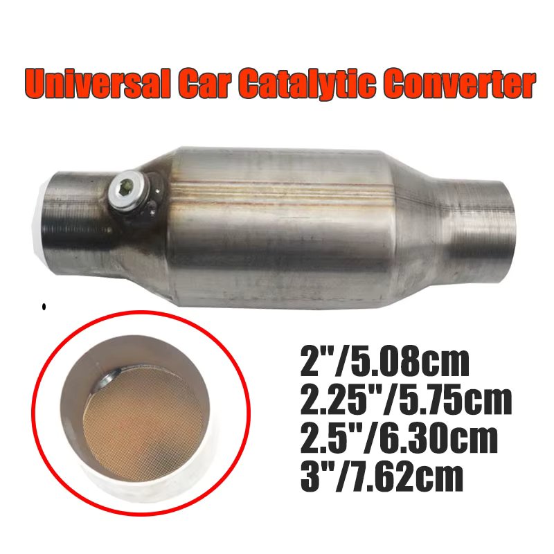 2'' 2.25'' 2.5'' 3" Universal Catalytic Converter Oxygen Sensor 400Cells High Flow Muffler Catalyst Converter Round Stainless