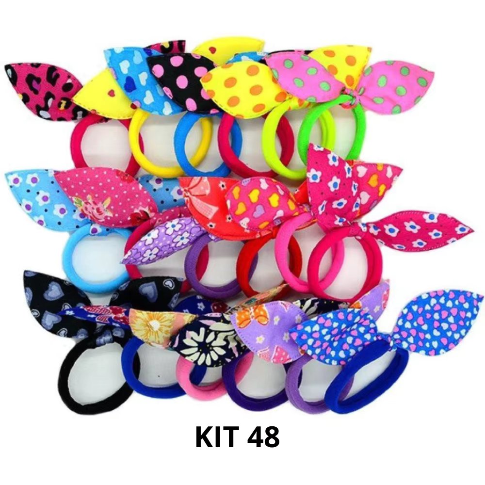 Kit ate 48 Xuxinhas with tie Hair bands