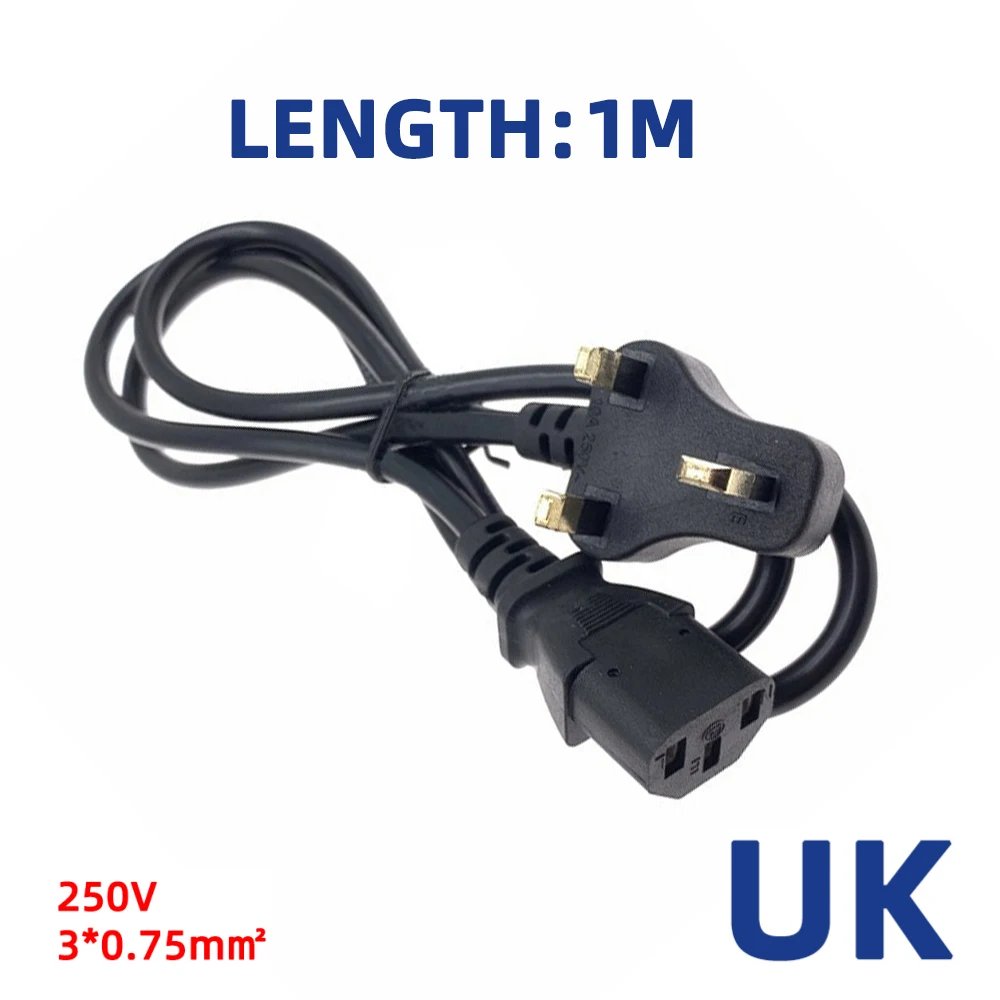 UK Plug  Black 1M-B