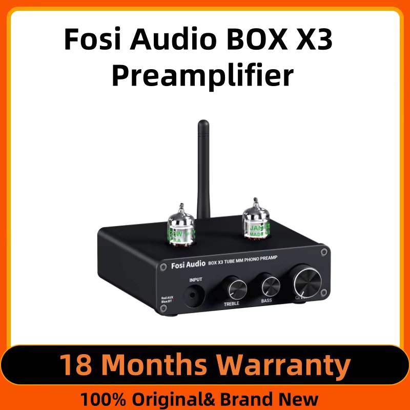 Fosi Audio Bluetooth Phono Preamp for Turntable Phonograph Preamplifier With GE5654 Vacuum Tube Amplifier HiFi BOX X3