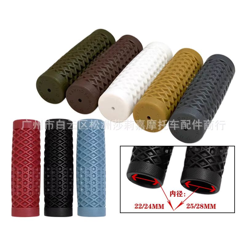 Cafe Race Motorcycle Handlebar Grip Retro Rubber Handle Bar Non Slip Unviersal Vintage Grip 22MM 7/8" handlebar cafe racer moto
