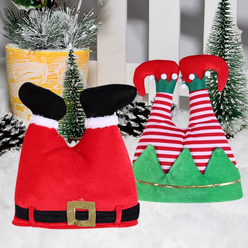 Christmas Santa Pants Hats for Funny, Novelty Adult Christmas Hats, Crazy Xmas Hats for Christmas Party, Hat Dress Up Celebratio