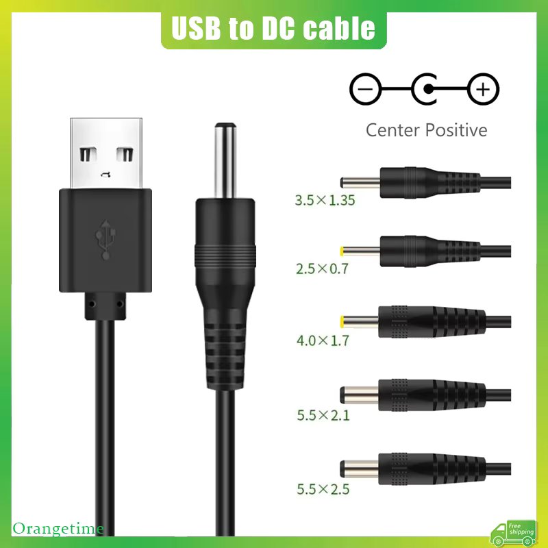 【Fast Delivery】USB to DC Power Cable Cord 3.5x1.35/5.5x2.1/5.5x2.5/4.0x1.7/2.5x0.7mm DC Port Charging Cable Power Supply Cord