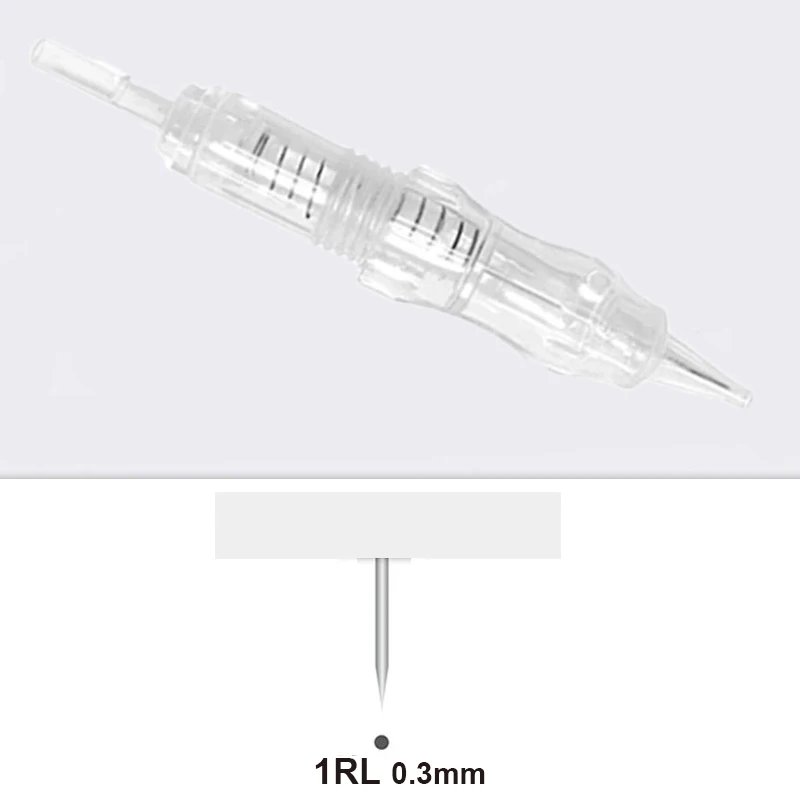 1RL 0.18MM Nano Sterilized Permanent Makeup Cartridge Needles Screw Thread Tattoo Needle for Permanent Makeup Machine