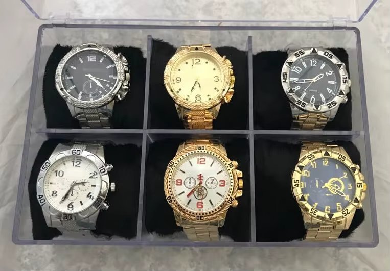 Kit C/5 Relogios Masculinos Misto Pulseira Em Aço Lindos Revenda Atacado RM1
