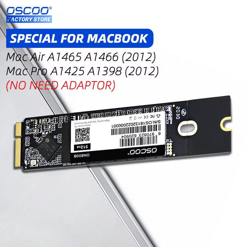 OSCOO 256GB 512GB 1TB M2 2280 SATA SSD For 2013 2012 Macbook Pro A1398 A1425 Macbook Air A1465 1466 HARD DISK Solid State Drive