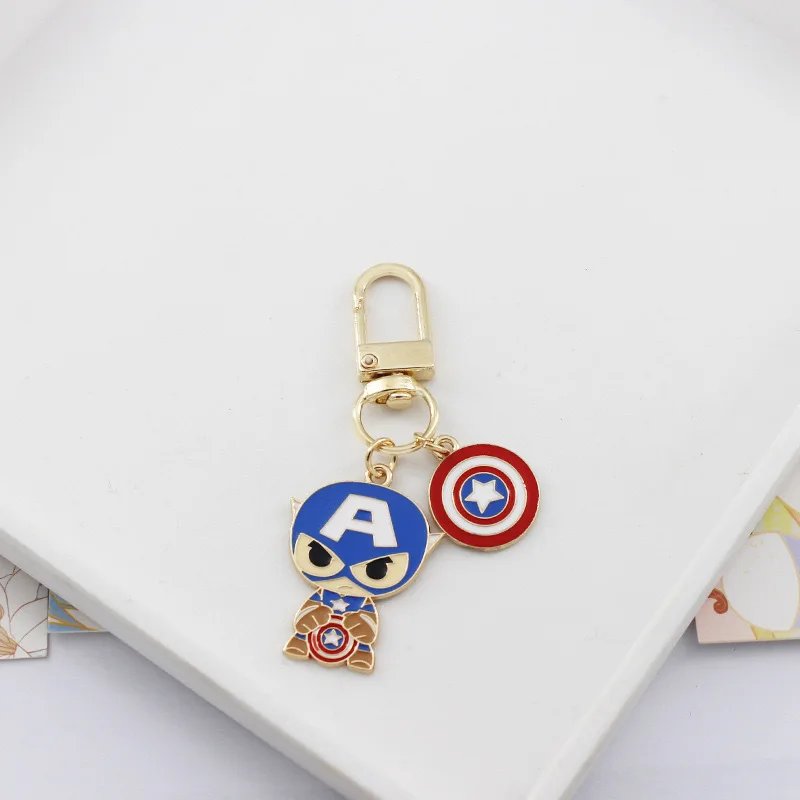 Marvel Superhero Spider Man Keychain Avengers Iron Man Cute Keychain Car Keychain Couple Bag Keyring Pendant Birthday Gifts