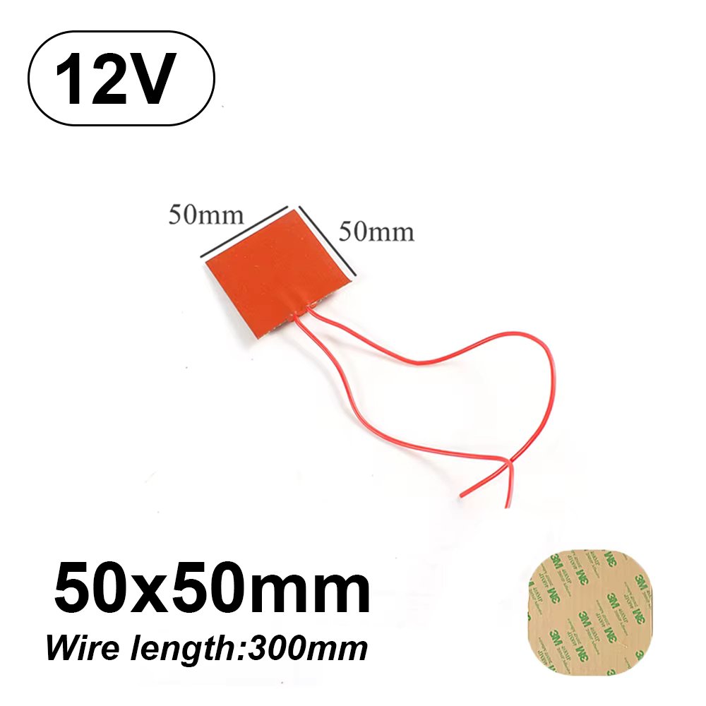 Silicone Heating Pad Waterproof Heated Mats Accessories Electric Flexible 3D Printer Square Pats Orange 12V/220V