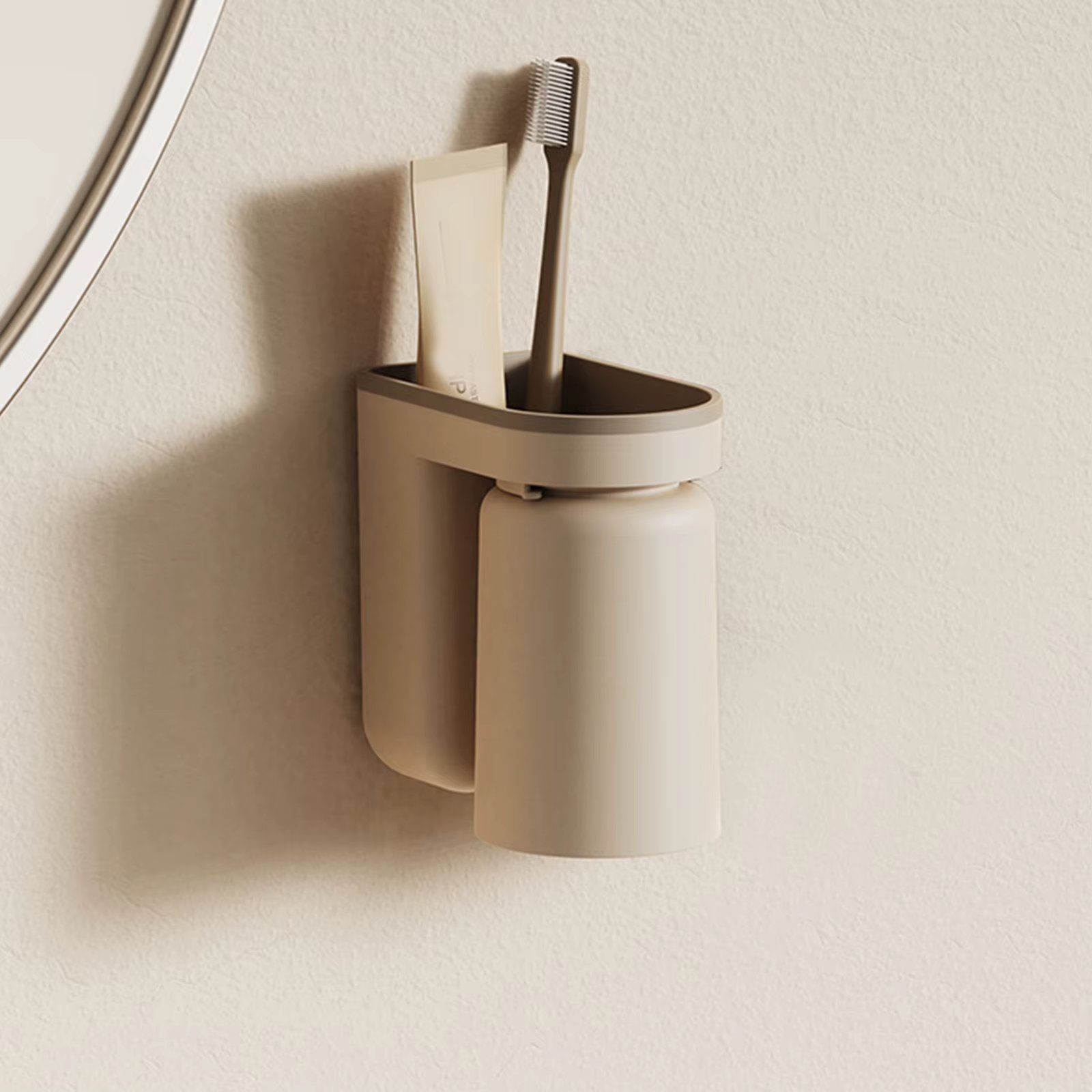 Punch-Free Toothbrush Holder Heavy Duty Drain Washing Cups For Bathroom Toilet