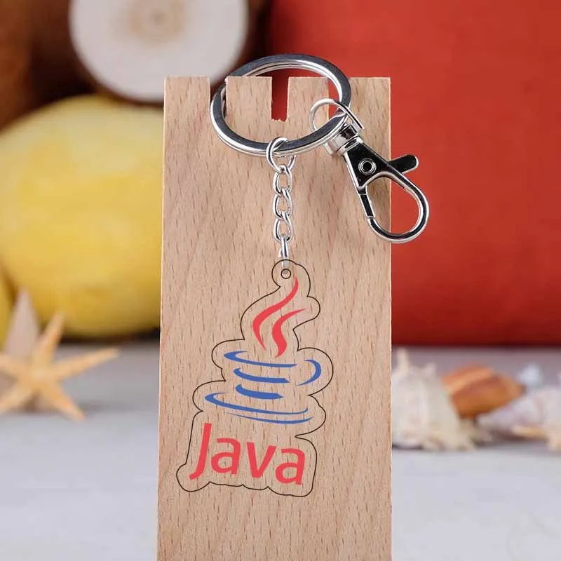 Cute Acrylic Software Icon Keychain AI Excel JAVA Badge PVC Pendant Keyrings Office Theme Gift Bag Key Accessory Jewelry