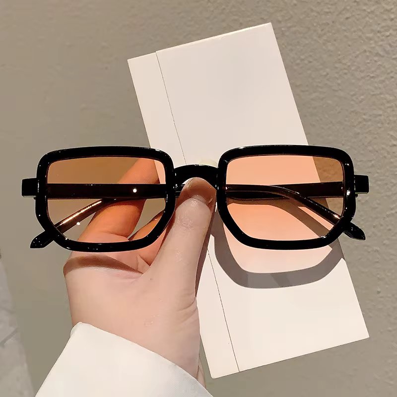 Small Frame Vintage Square Sunglasses Women For Men Trendy Luxury Brand Designer Sun Glasses Punk Popular Orange Shades UV400