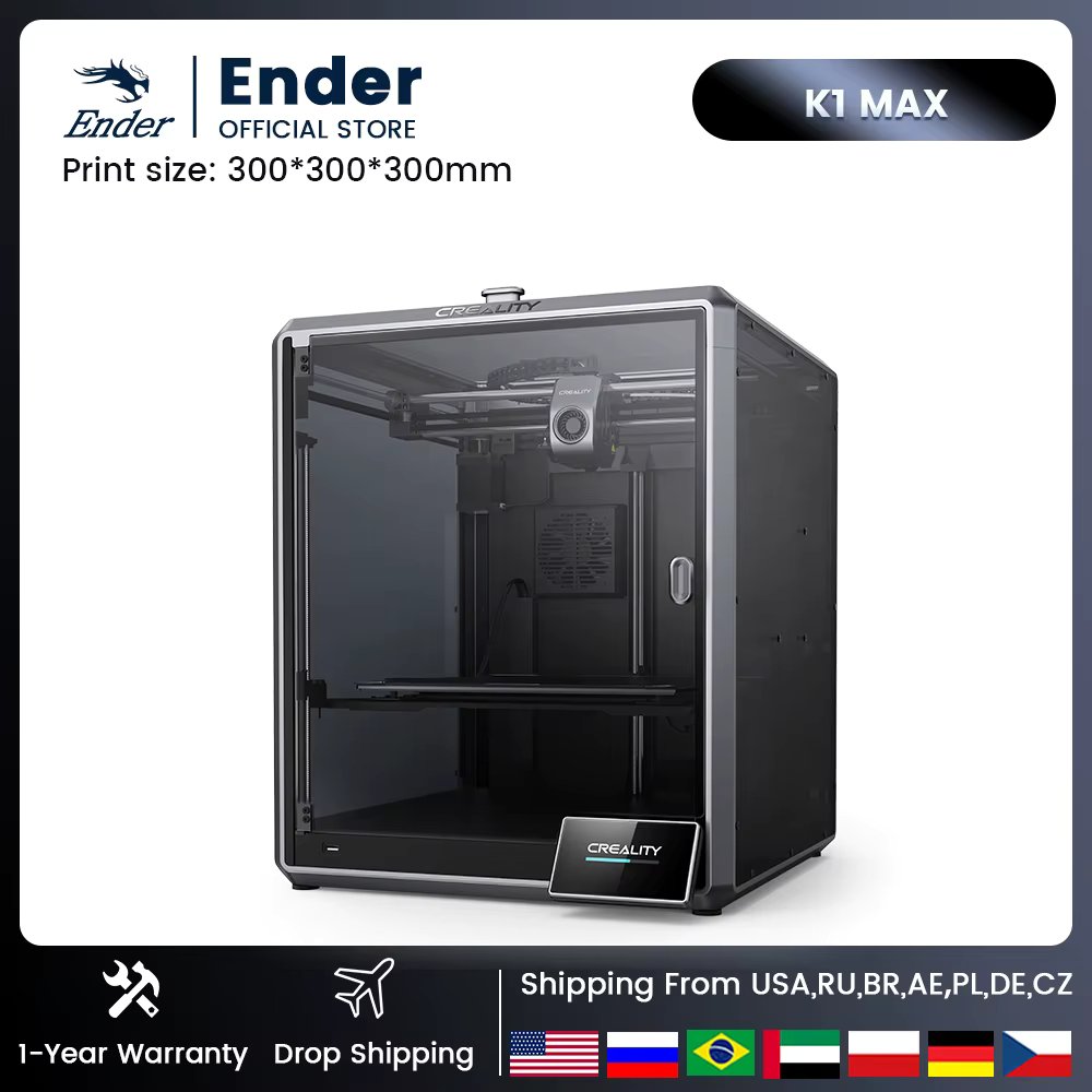 K1 Max Creality 3D Printer 600mm /S Printing Speed Dual-gear Direct Drive Extruder 300x3000x3000MM