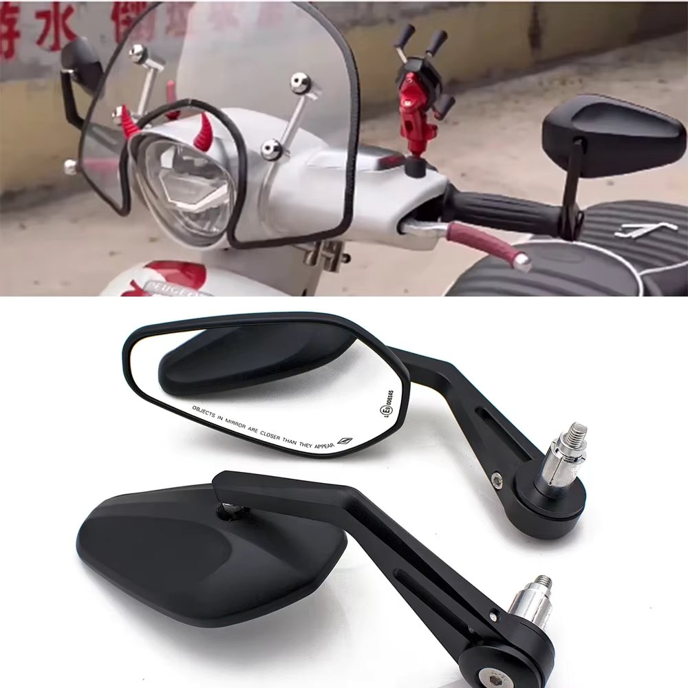 Universal for Moped Scooter for Yamaha for Kawasaki for Honda Motorcycle Modified Handlebar Mirror CNC Solid Large Field of View