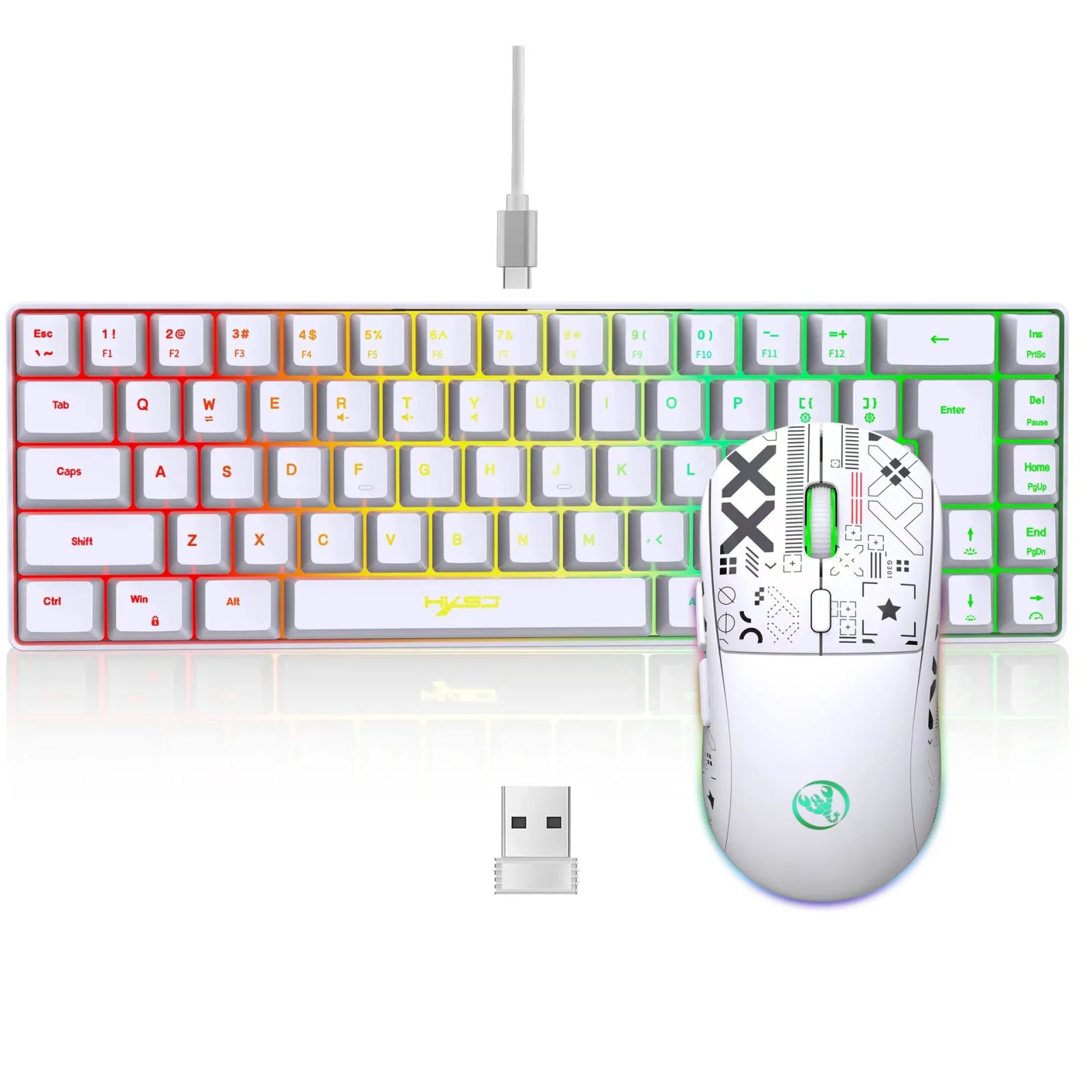 60% gaming Keyboard and mouse combo set gamer white key board combo computer wired keyboards mouses office teclado for laptop pc