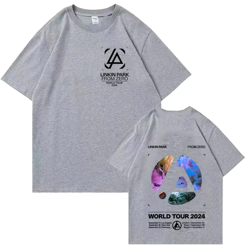 TOP Fashion Official Men's Linkin-Park From Zero World Tour T-Shirt Unisex Harajuku O-Neck Short Sleeve Pop Music Shirt Fan Gift