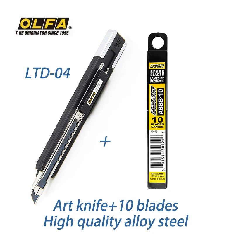 Olfa LTD-04 5-piece continuous hair alloy multifunctional cutting tool with buckle, practical sharp stationery, construction, professional telescopic knife, unpacking, pasting, paper cutting stainless steel metal knife