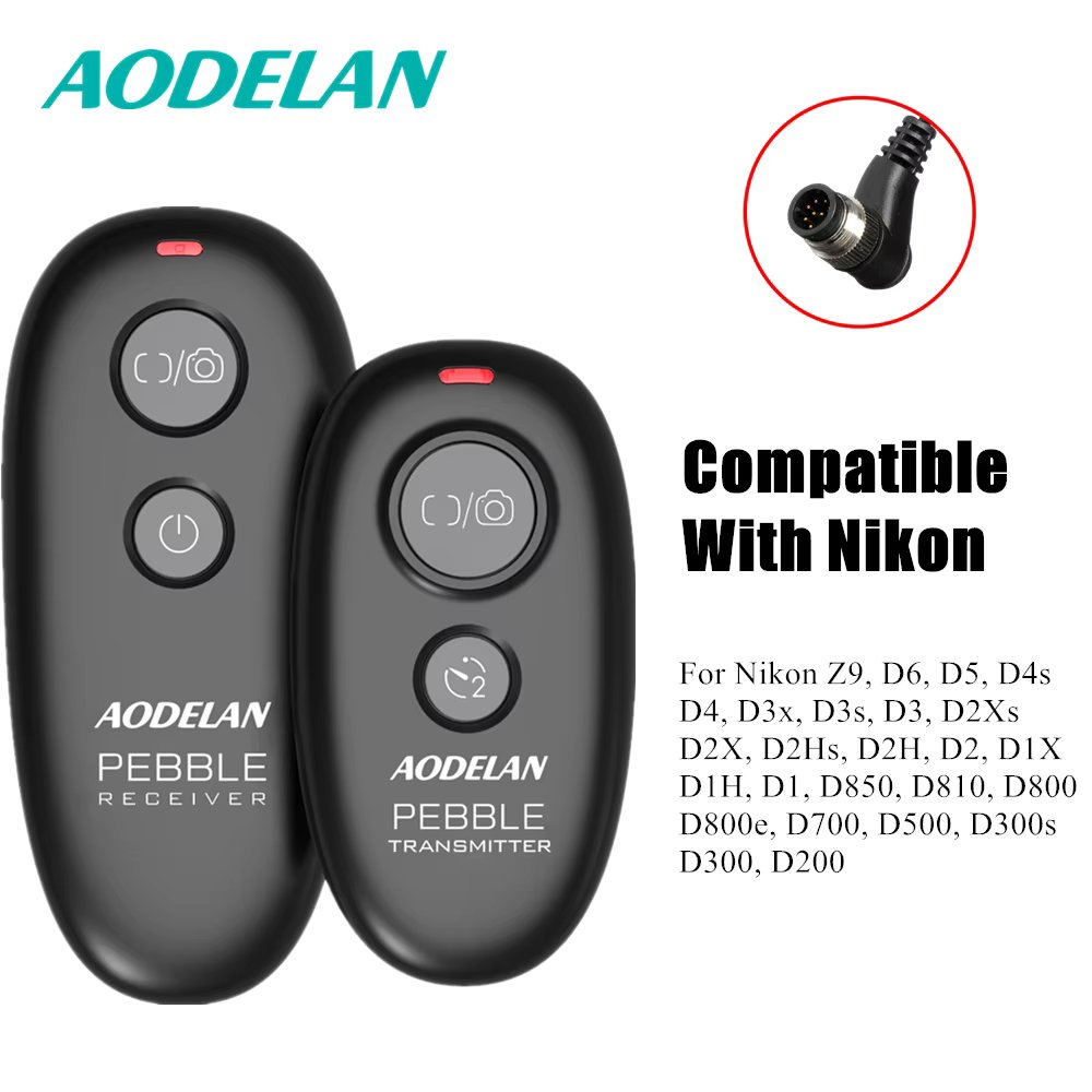 AODELAN Wireless Camera Shutter Release Remote Control For Nikon Z9 D6 D5 D4s D3x D2Xs D2Hs D2 D1X D1H D850 D810 D800 D700 D500