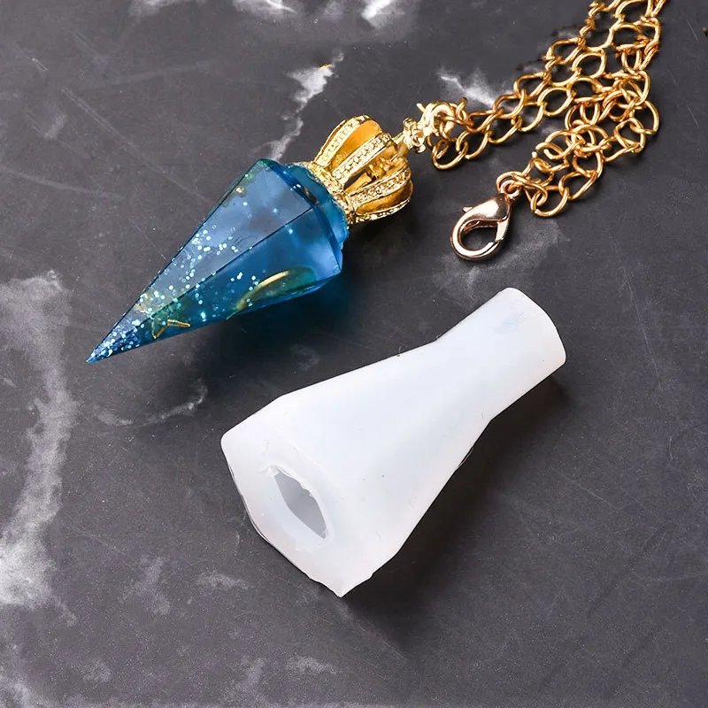 SNASAN Diamond Shape Necklace Pendant Silicone Mold Jewelry Making Tool Resin UV Epoxy Casting Moulds Decorative Charms Beads