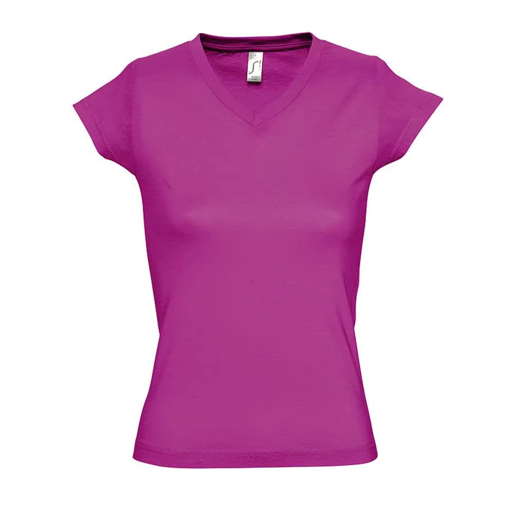 MARNAULA.MOON. V-neck women T shirt. Size = 3XL,COLOR = fuchsia