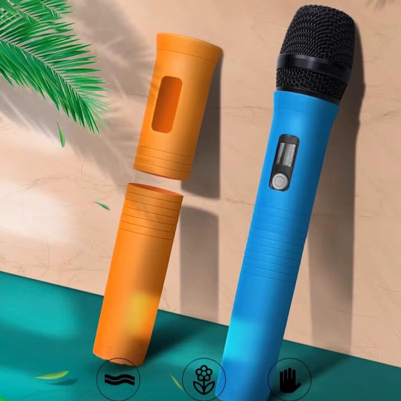 Silicone Elastic Wireless Microphone Protective Case Color Handle Cover Silica Gel Anti-Fall Protector for Ktv Stage Accessories