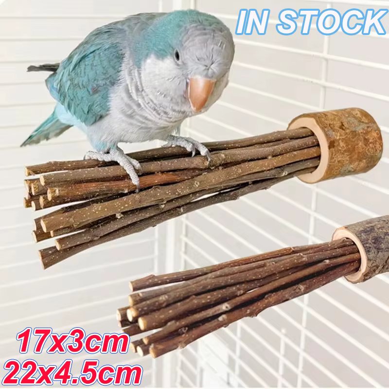 wooden parrot stand pole perch wood natural tree branch bird stand beak and claw grinding parrot toys birdcage decoration pets