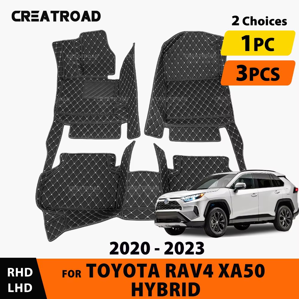 Car Floor Mats For Toyota RAV4 XA50 Hybrid(E-CVT) 2020 2021 2022 2023 2024 Suzuki Across Foot Pads Carpet Interior Accessories